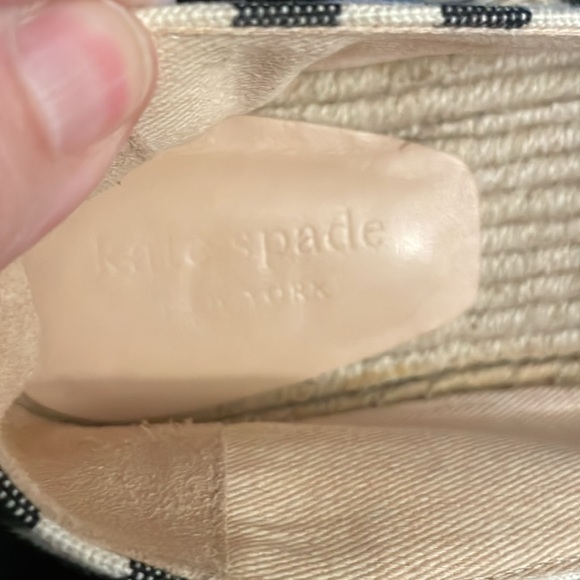 Kate Spade Women Gimlet Heart Espadrille Size 5 Stripe Embroidered Preppy - Picture 9 of 11